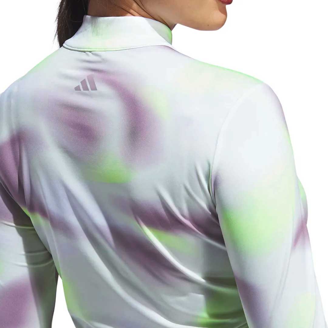 adidas - Women's Ultimate365 Printed 1/4 Zip Mock-Neck Long Sleeve