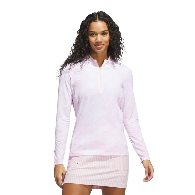 adidas - Women's Ultimate365 Printed 1/4 Zip Mock Neck Top (JN8412)