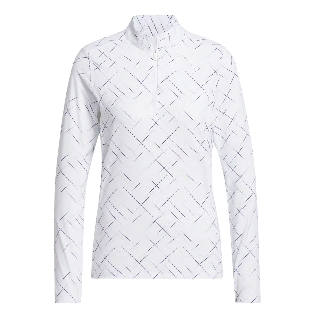 スミスキー adidas - Women's Ultimate365 Printed 1/4 Zip Mock Neck Top (JZ5433