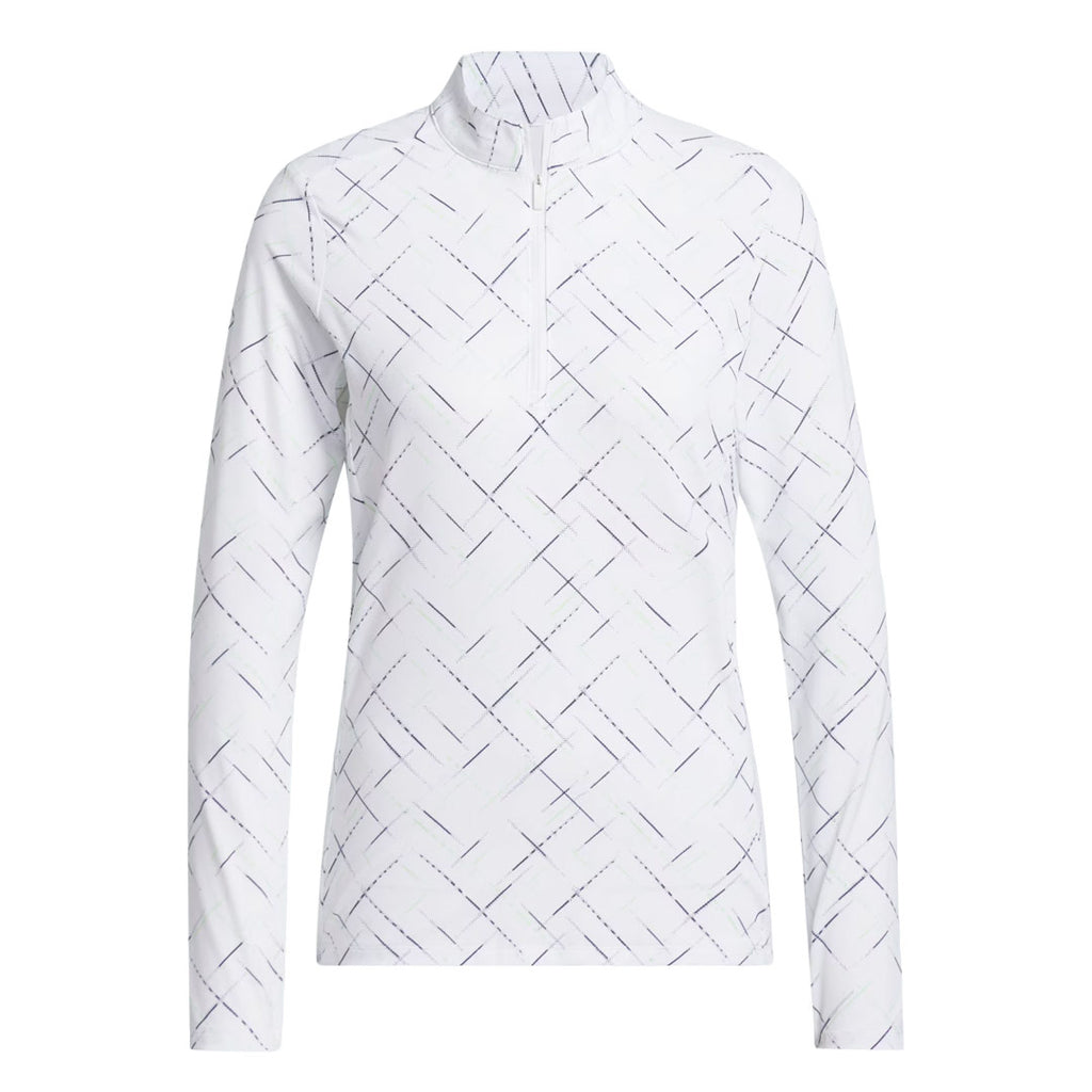 adidas - Women's Ultimate365 Printed 1/4 Zip Mock Neck Top (JZ5433