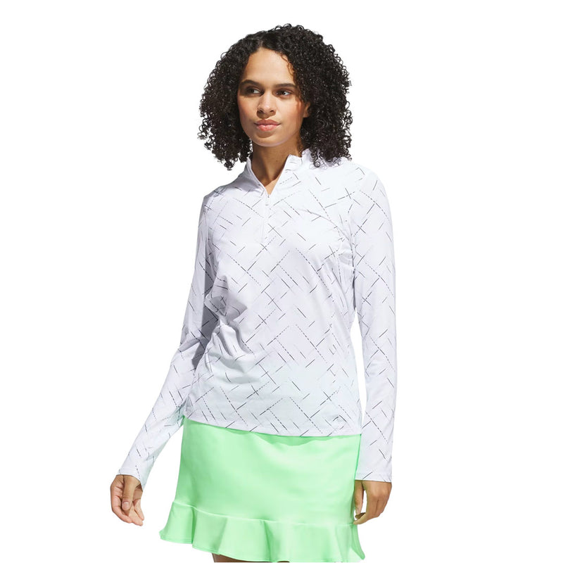 adidas - Women's Ultimate365 Printed 1/4 Zip Mock Neck Top (JZ5433)