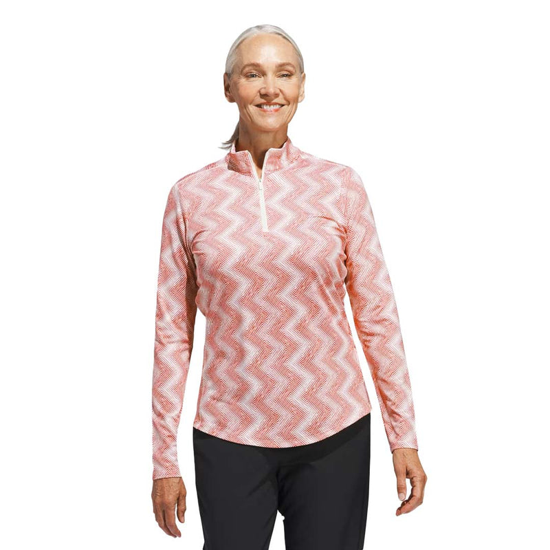 adidas - Women's Ultimate365 Printed 1/4 Zip Mock Neck Sweater (IP4255)