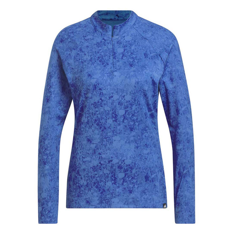 adidas - Women's Ultimate365 Tour Long Sleeve Printed 1/4 Zip Polo (HT1230)
