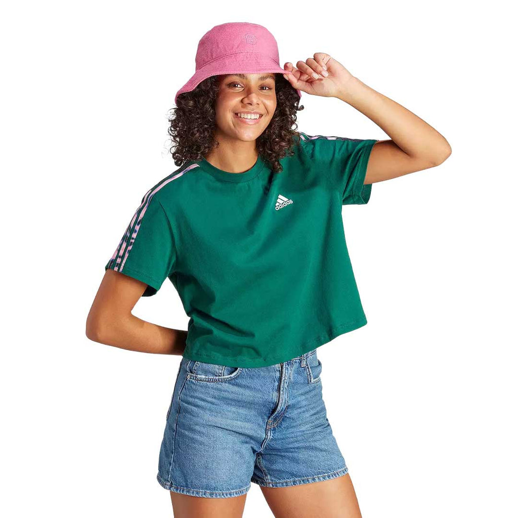 adidas - Women's Vibrant Print 3-Stripes Cotton Crop T-Shirt (IL5869)