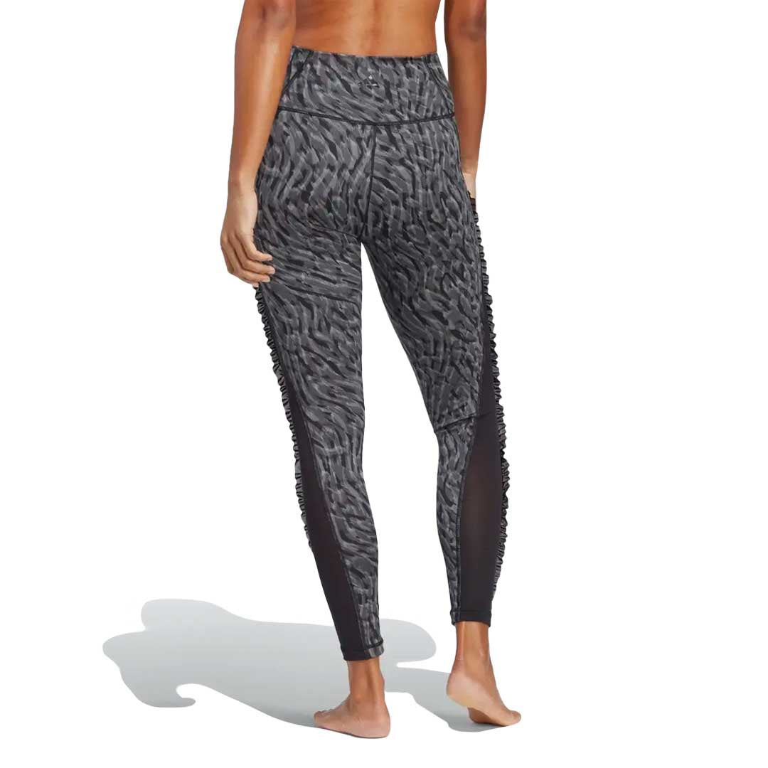 アディダスヨガスレギンスYOGA STUDIO CLASH PRINT 7/8 LEGGINGS adidas Women's Yoga Studio Clash Printed 7/8 Tights, Ecru