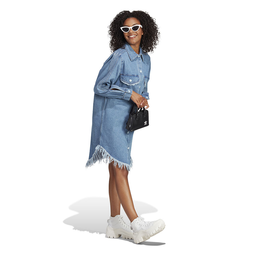 関税込★adidas originals x KSENIASCHNAIDER★W FRINGE DRESS Adidas Originals Ksenia Schnaider Fringe Midi Shirt Dress S
