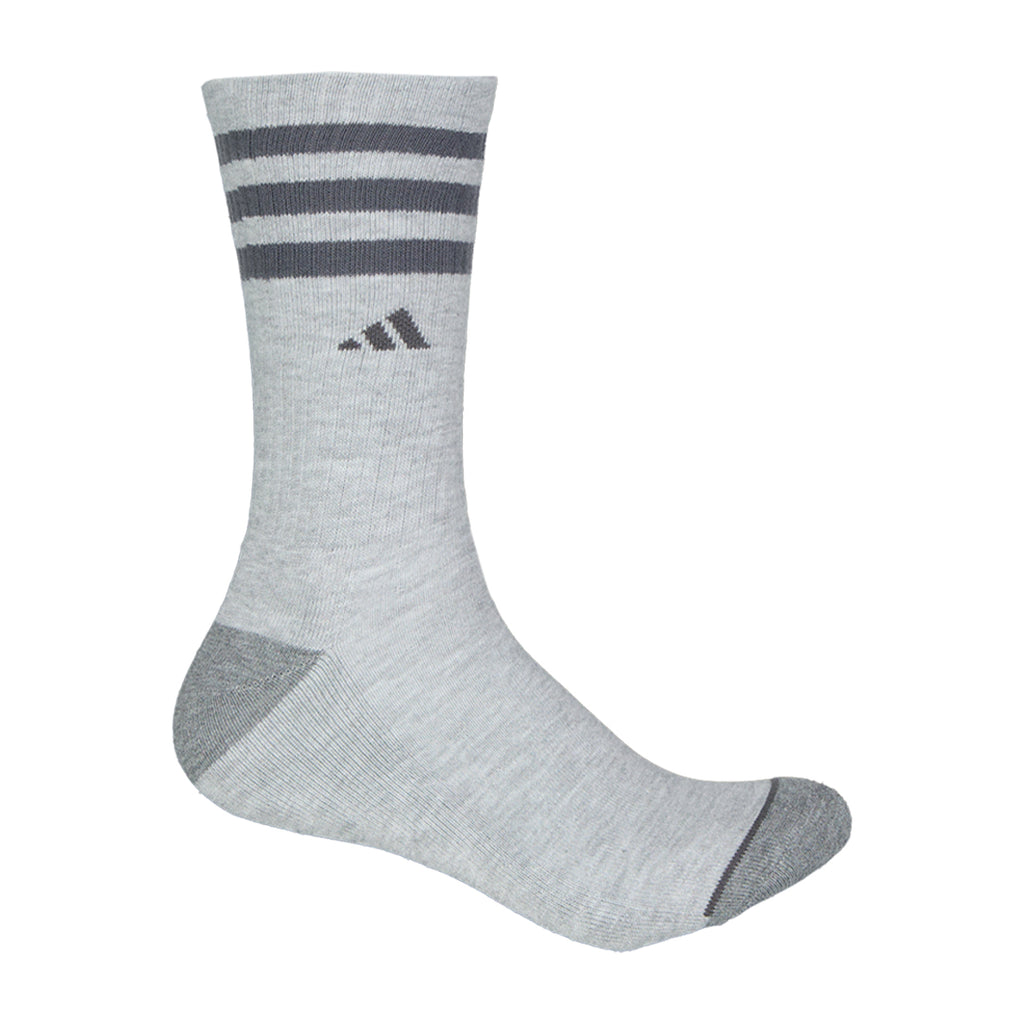 adidas - Men's 3 Stripe Cushioned 6 Pack Crew Socks (IV2028)
