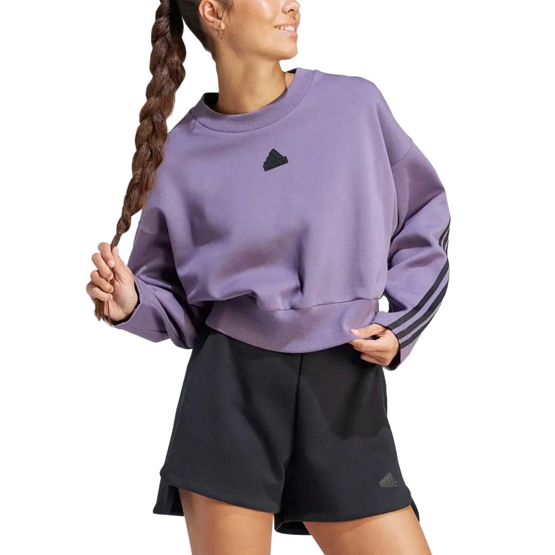 アディダス adidas Future Icons 3-Stripes Sweatshirt レディース パーカー スウェット Preloved Fi Women's hoodies adidas Future Icons Three Stripes Sweatshirt
