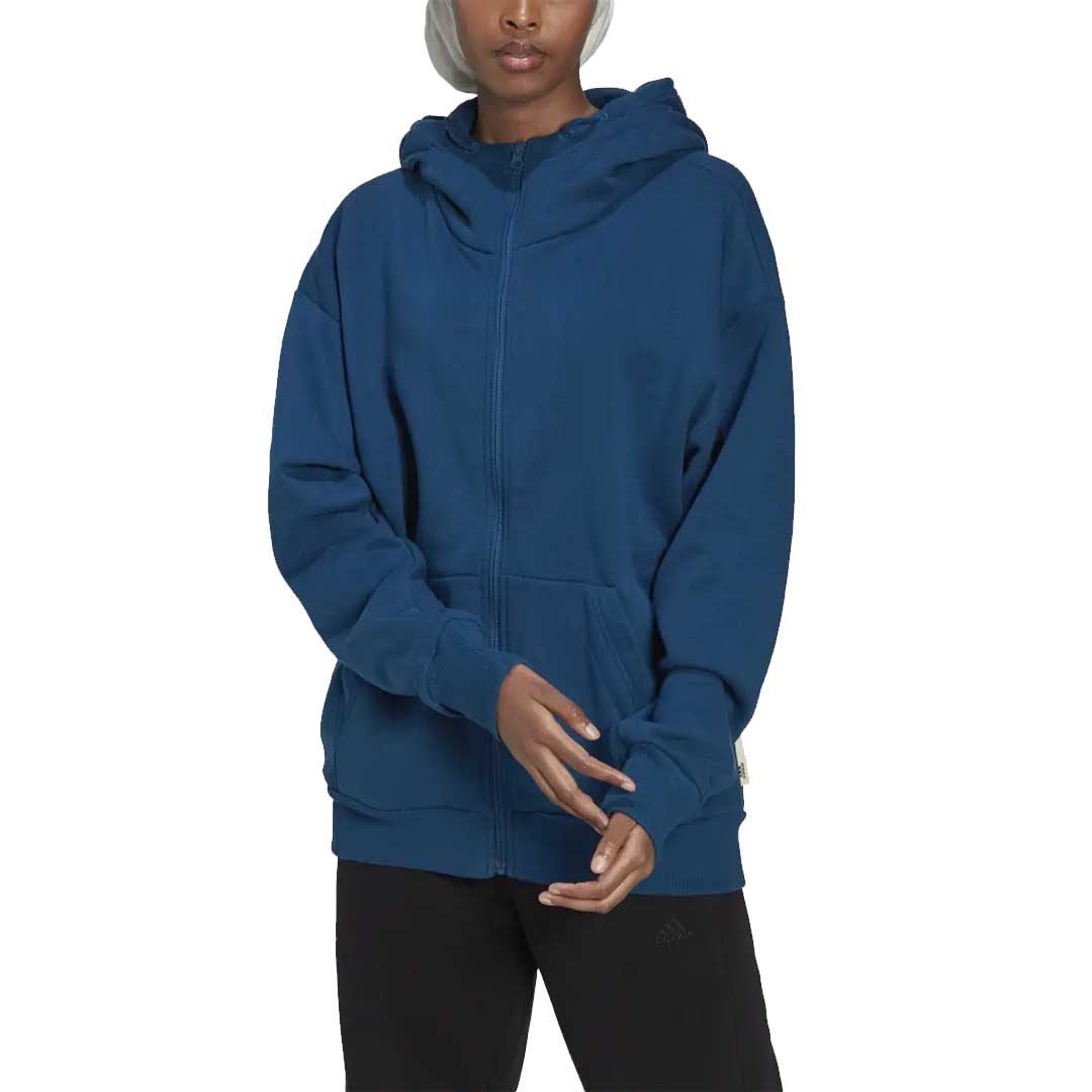 adidas - Women's Studio Lounge Fleece Full-Zip Hoodie (HN0687