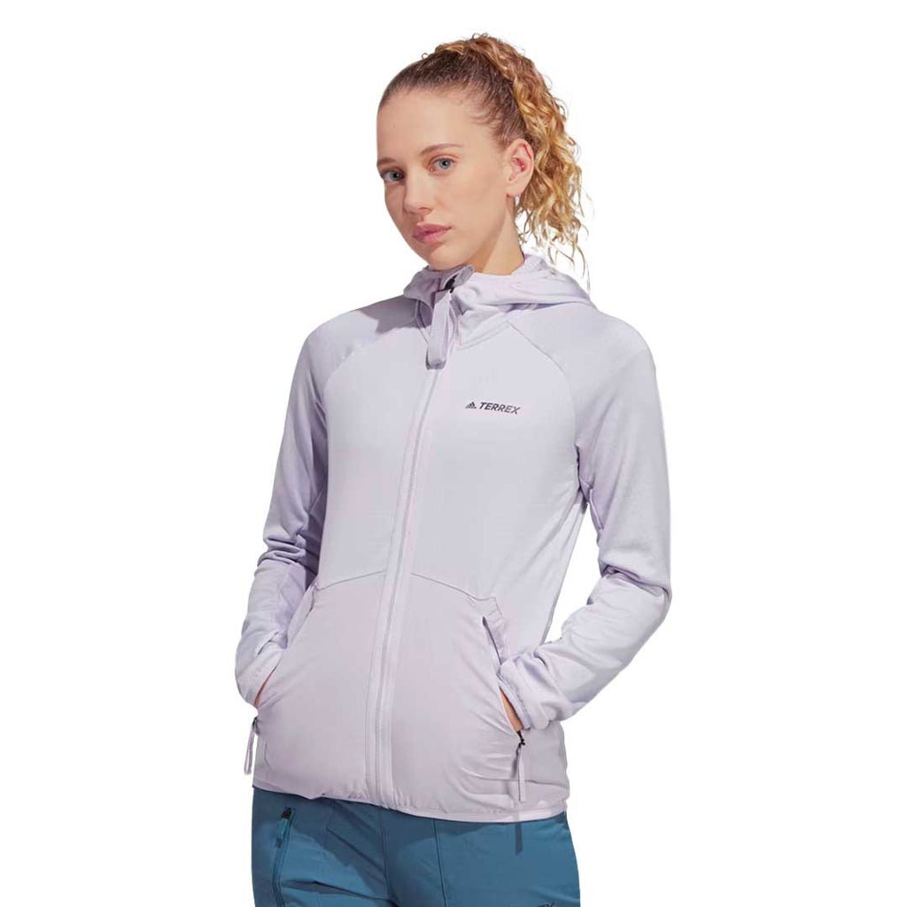 adidas - Veste de randonnée légère à capuche Terrex Tech Fleece pour femme (HT2048)