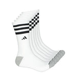 adidas - Men's 3 Stripe Cushioned 6 Pack Crew Socks (GB7954)