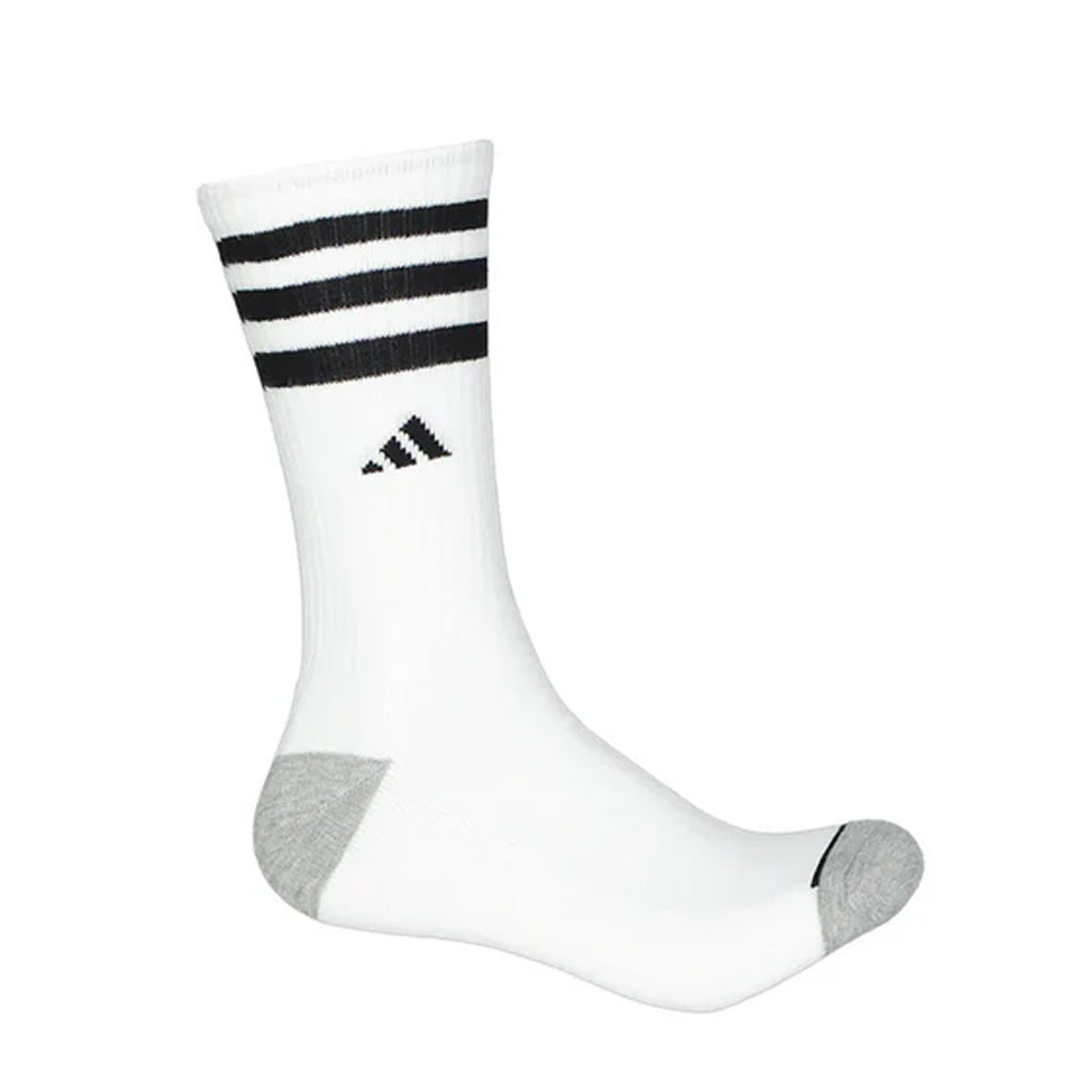 adidas - Men's 3 Stripe Cushioned 6 Pack Crew Socks (GB7954)