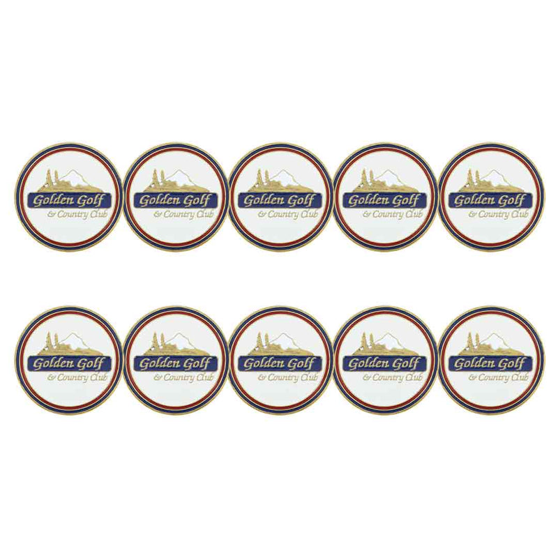 ahead - Golden Golf Club Ball Markers (BM4 GOLD - WHT)