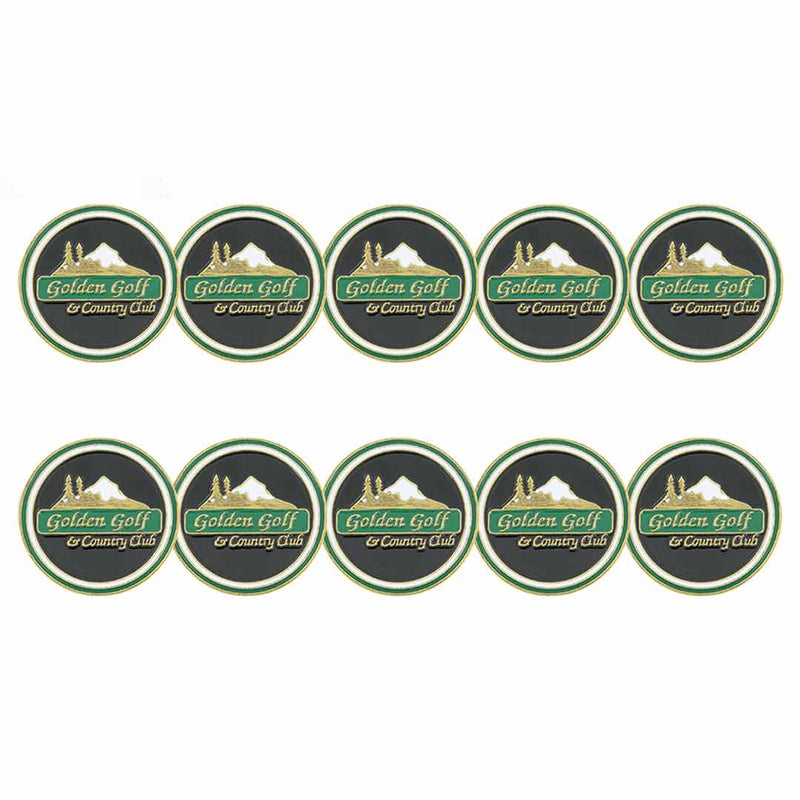 ahead - Golden Golf & Country Club Ball Markers (BM4 GOLD - BLKGRN)