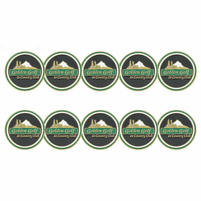 ahead - Golden Golf & Country Club Ball Markers (BM4 GOLD - BLKGRN)