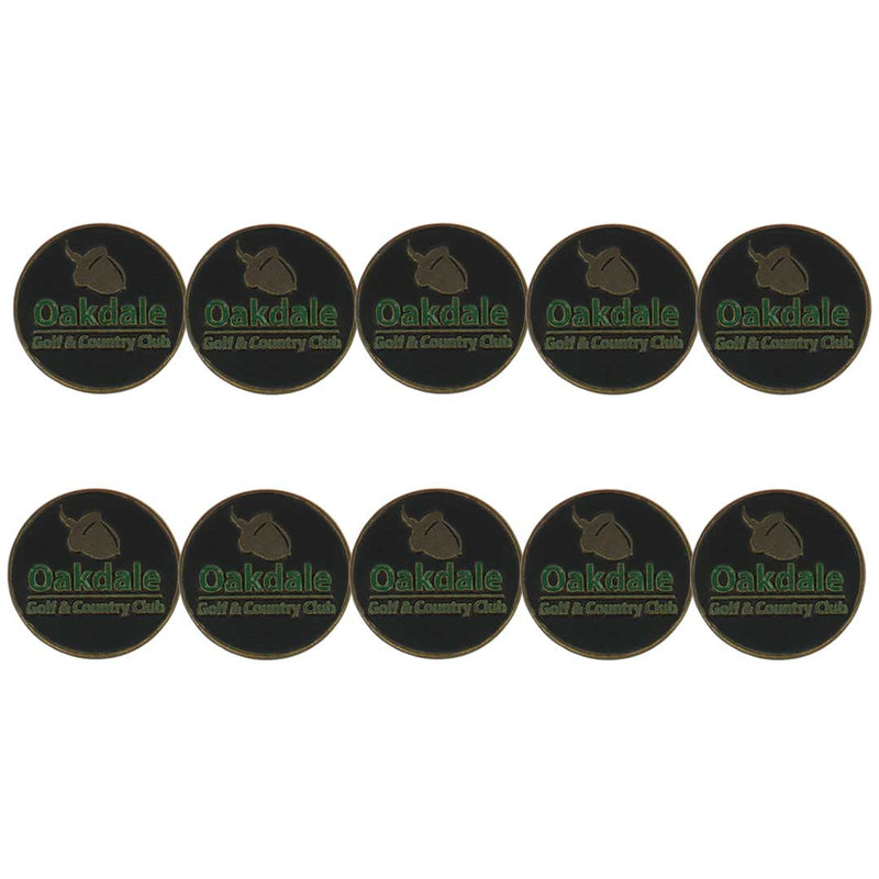 ahead - Oakdale Golf & Country Club Ball Markers (BMR4R OAKDALE-BLK-GRN)