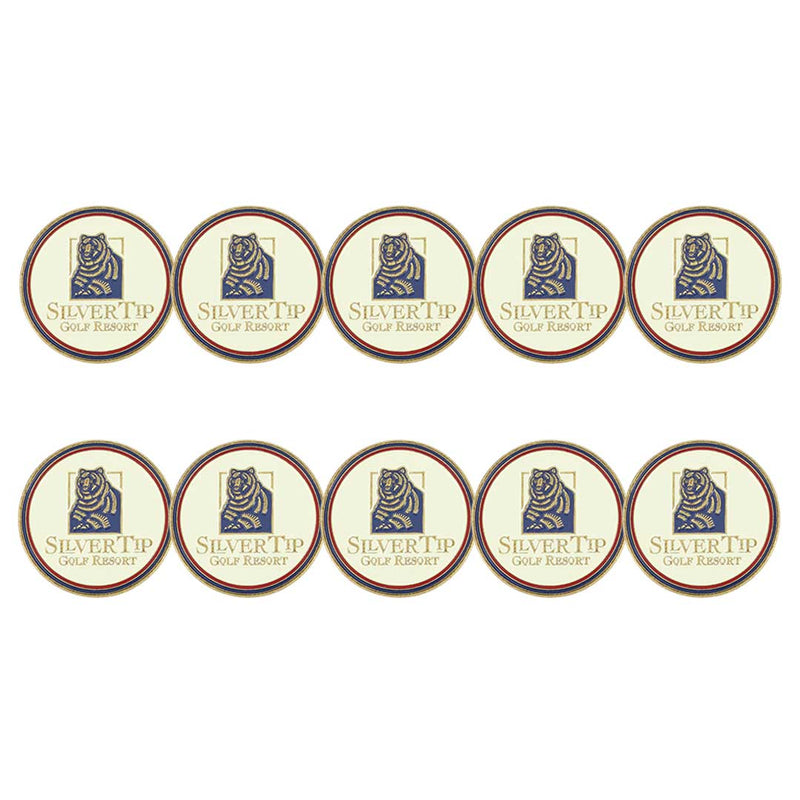 ahead - Silver Tip Golf Resort Ball Markers (BME SILTIP-WHT)