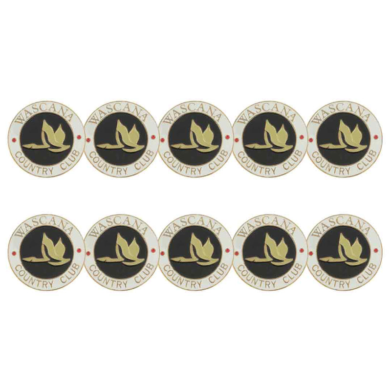 ahead - Wascana Country Club Golf Ball Markers (BM4 WASCAN-WHT-BLK-GOLD)