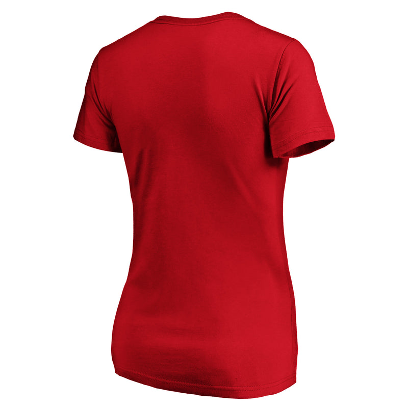 Fanatics - T-shirt à col en V avec logo officiel des Raptors de Toronto pour femmes (3A40 0484 5J1 4VD)
