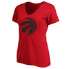 Fanatics - T-shirt à col en V avec logo officiel des Raptors de Toronto pour femmes (3A40 0484 5J1 4VD)