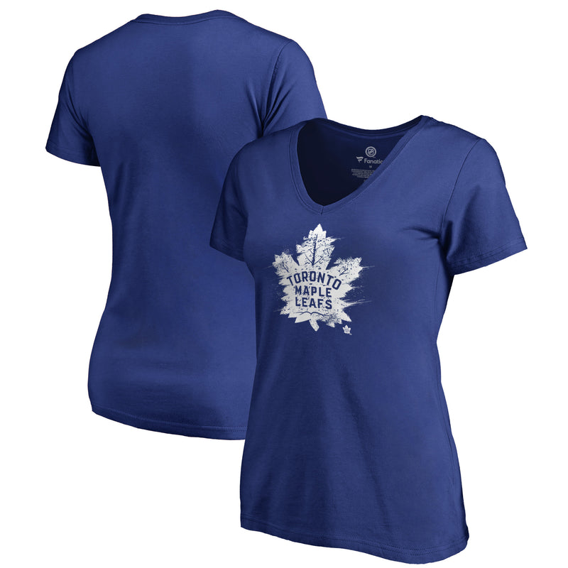 Fanatics - Women's Toronto Maple Leafs Splatter V-Neck T-Shirt (3A40 8421 2GZ CZR)