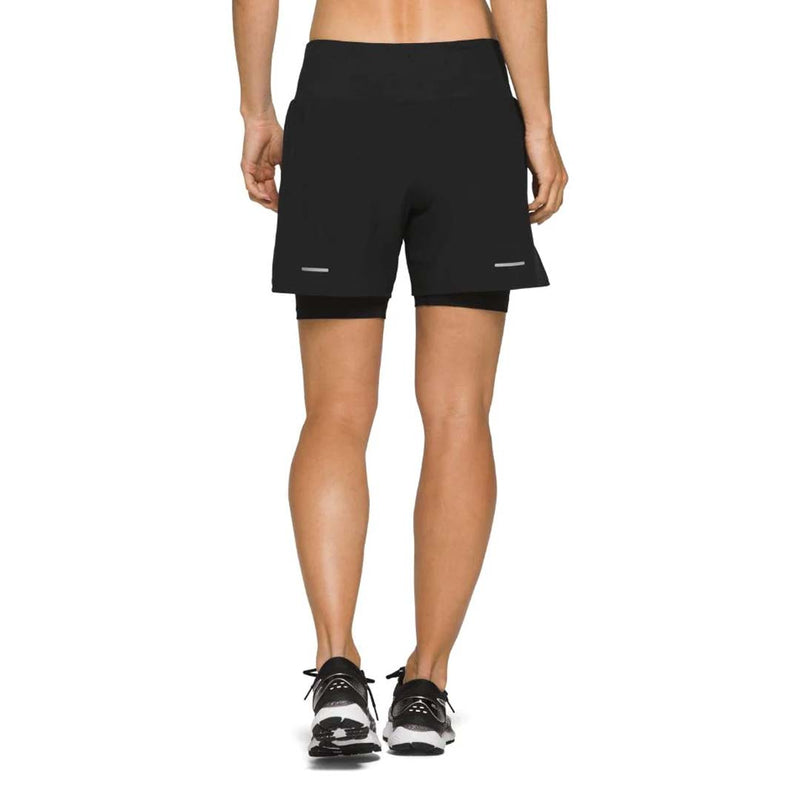 Asics 2 in 1 running shorts womens online