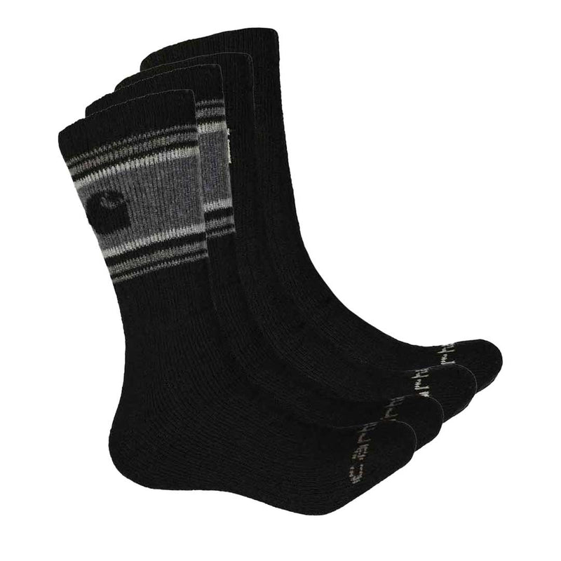Carhartt - Men's 4 Pack Woolblend Crew Sock (CHMA0206C4 BLACK)