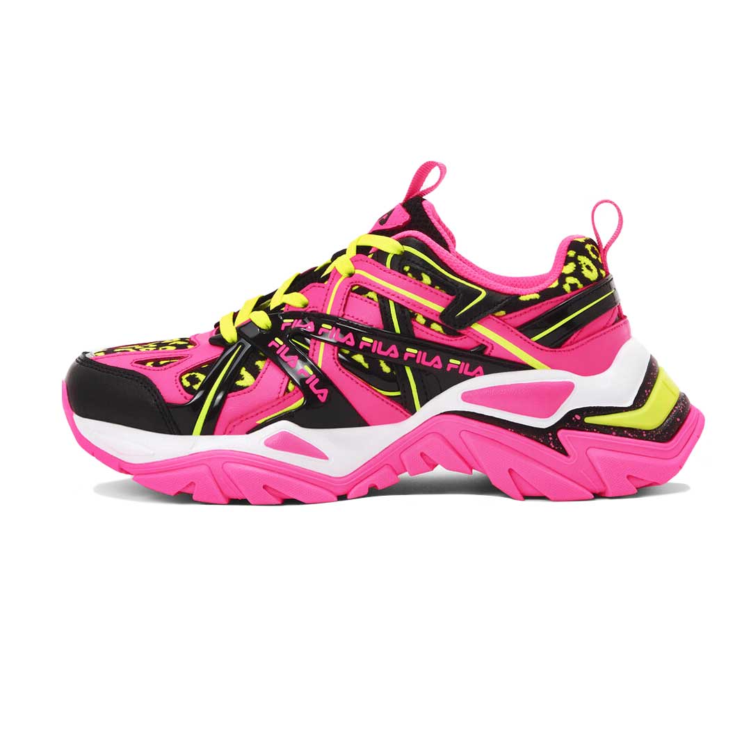 FILA Kids Junior Electrove 2 Shoes 3RM01748 652 Blk Pnk Ylw 4