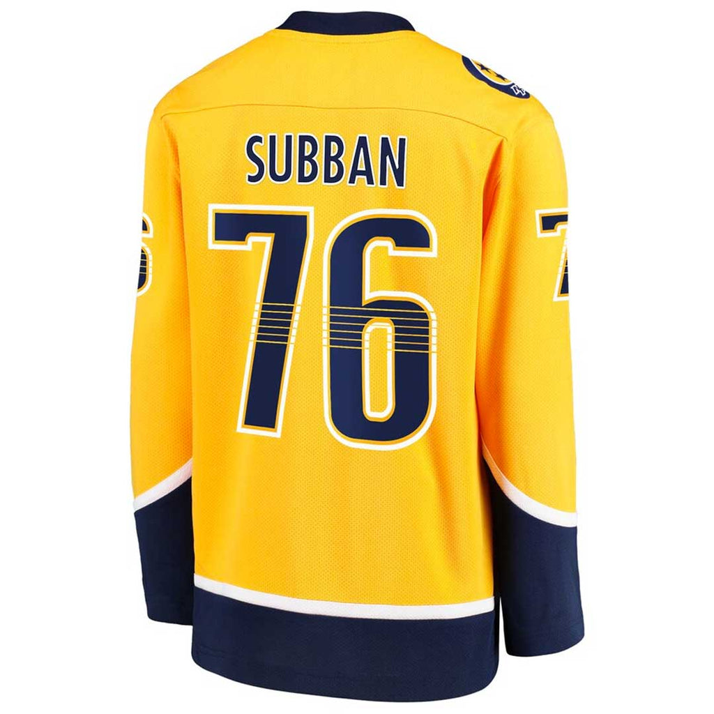 Fanatics - Maillot Domicile Nashville Predators Subban Replica Player pour enfants (jeunes) (265Y NPRH H3H 76S)