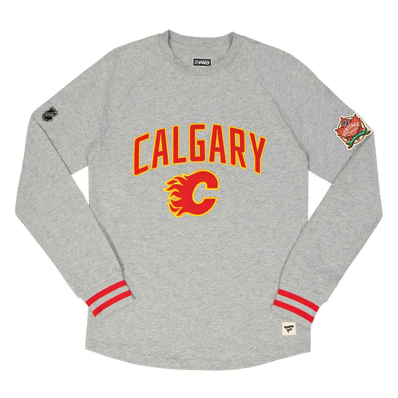 Fanatics - Men's Calgary Flames Throwback Long Sleeve T-Shirt (M085 HGC VCF 1B6)