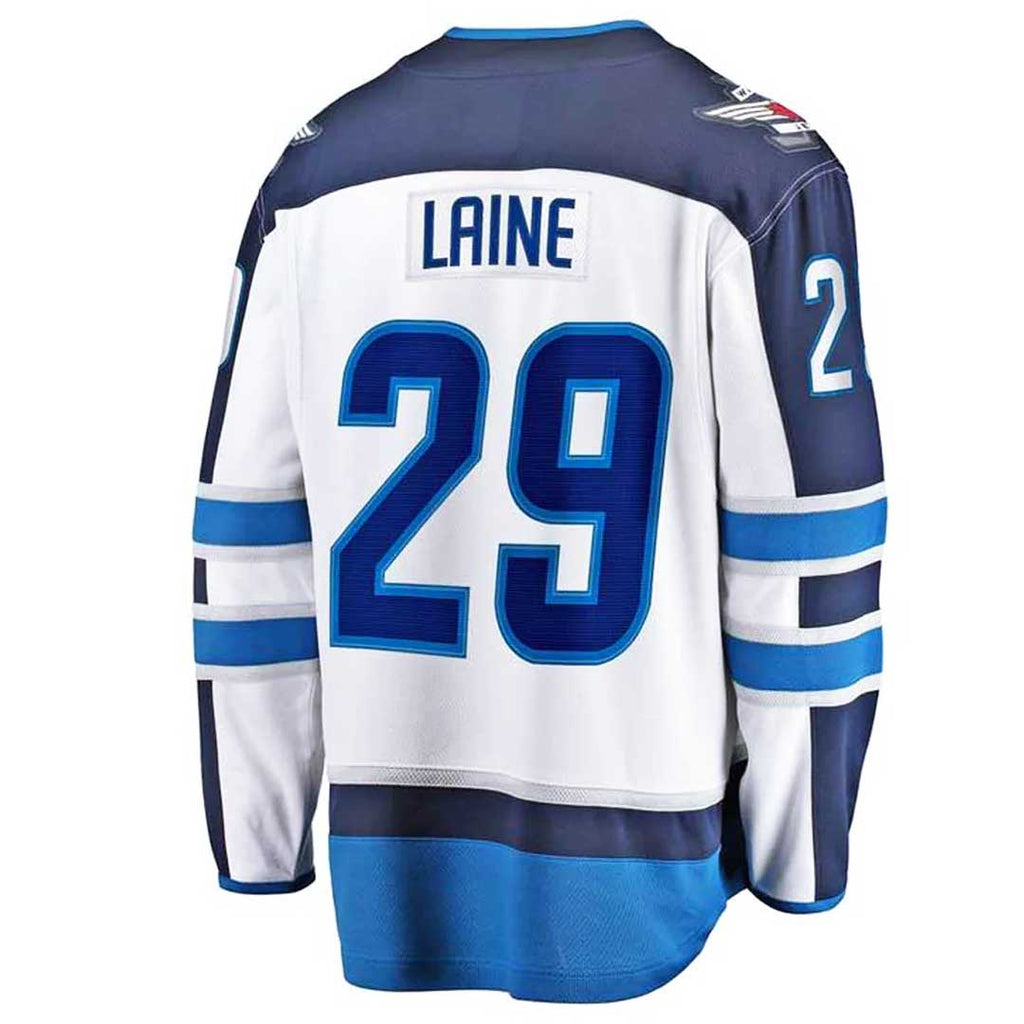 Patrik Laine 8X10 Winnipeg Jets Away Jersey (Shooting Puck)