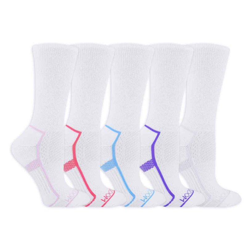 Fruit Of The Loom - Lot de 5 paires de chaussettes mi-mollet pour femme (FRW10571M5MQC02-WHT)