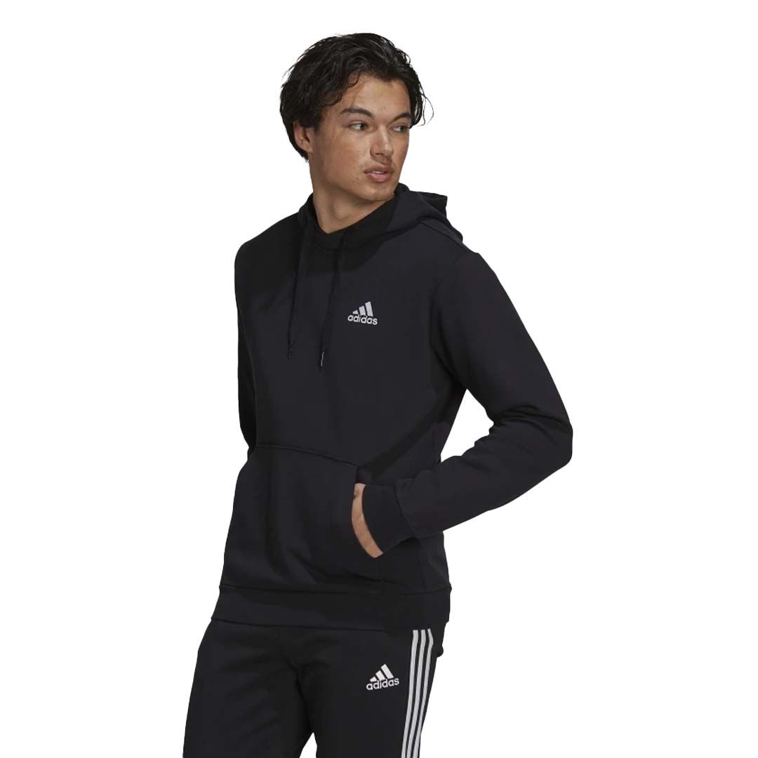 Adidas Men s Essentials Hoodie XL Black White