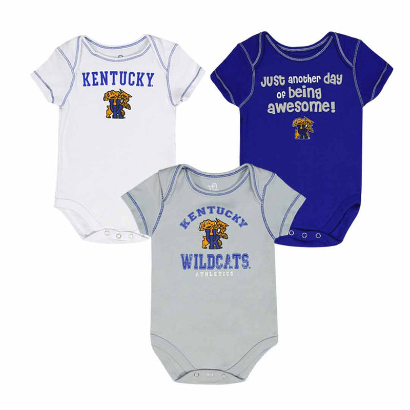 Kids' (Infant) Kentucky Wildcats 3 Pack Creeper Set (KW42EMO 76)