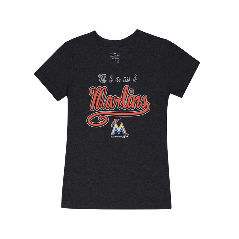 Kids' (Junior) Miami Marlins V-Neck T-Shirt (KW37CN3 15)