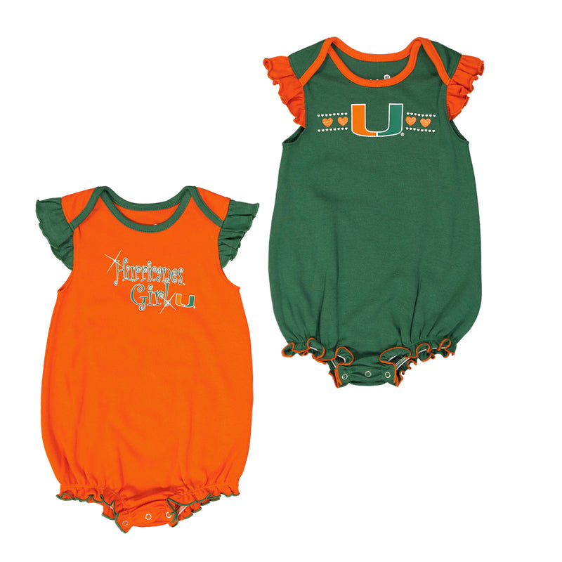 Girls' (Infant) Miami Hurricanes Creeper Pack (KA423D6 57N)