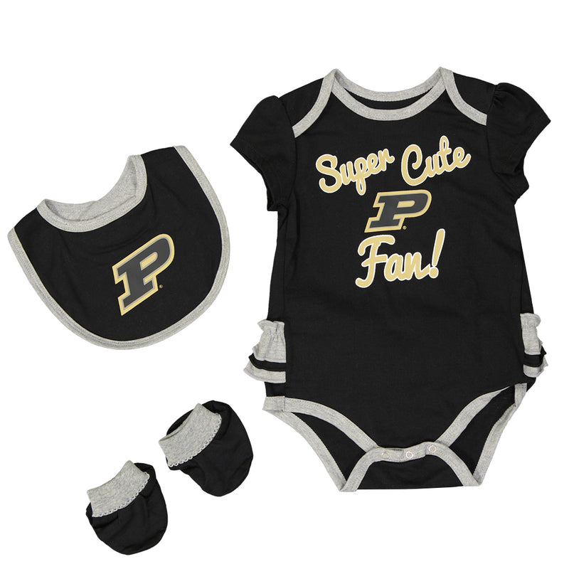 Girls' (Infant) Purdue Boilermakers Trifecta Set (K423JQ 46N)