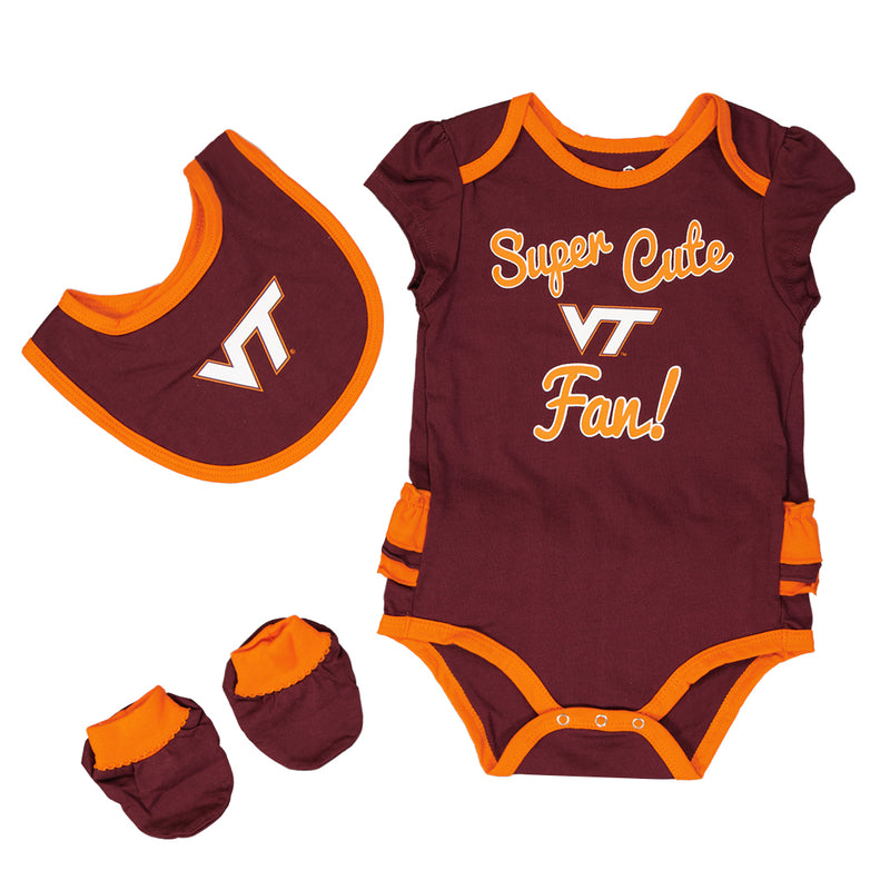 Girls' (Infant) Virginia Tech Hokies Trifecta Set (K423JQ 47N)