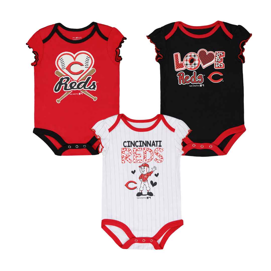 MLB Girls Infant Cincinnati Reds 3 Pack Onesie KM32CMK 13