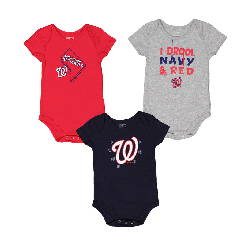 MLB - Kids' (Infant) Washington Nationals 3 Pack Creeper (K327AN 28)