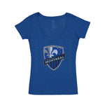 MLS - Women's Montreal Impact Distressed Logo V-Neck T-Shirt (74294 ROY-DISTRESSED)