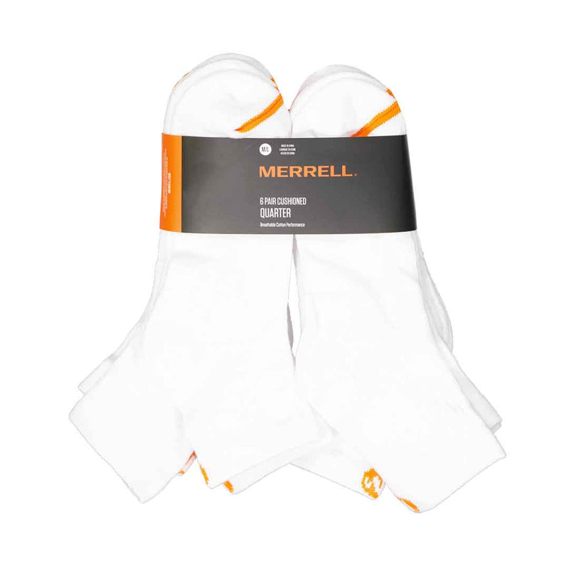 Merrell - Lot de 6 chaussettes 1/4 pour homme (MEA33565Q6 BLANC)