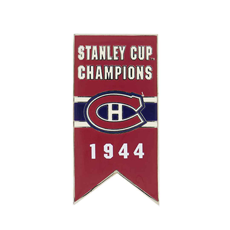 LNH - Épinglette de bannière de la Coupe Stanley des Canadiens de Montréal 1944 à dos collant (CDNSCC44S)