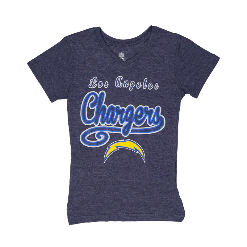NFL - Girls' Los Angeles Chargers V-Neck T-Shirt (KT17C9X 54)
