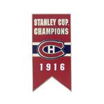 LNH - Épinglette de bannière de la Coupe Stanley des Canadiens de Montréal 1916 à dos collant (CDNSCC16S)