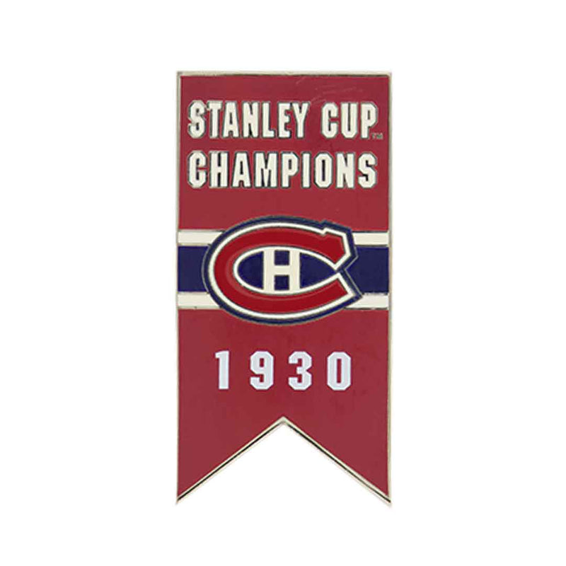 LNH - Épinglette de bannière de la Coupe Stanley des Canadiens de Montréal 1930 à dos collant (CDNSCC30S)