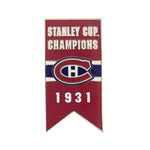 LNH - Épinglette de bannière de la Coupe Stanley des Canadiens de Montréal 1931 à dos collant (CDNSCC31S)