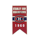 LNH - Épinglette de bannière de la Coupe Stanley des Canadiens de Montréal 1960 à dos collant (CDNSCC60S)