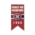 LNH - Épinglette de bannière de la Coupe Stanley des Canadiens de Montréal 1969 à dos collant (CDNSCC69S)