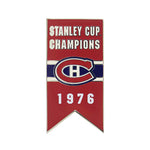 LNH - Épinglette de bannière de la Coupe Stanley des Canadiens de Montréal 1976 à dos collant (CDNSCC76S)